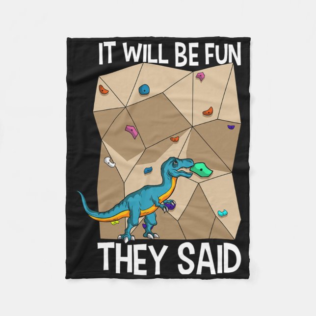 Bouldering Climber Boulderer Artificial Dinosaur C Fleecedecke (Vorderseite)