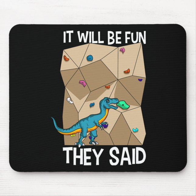 Bouldering Climber Boulderer Artificial Dinosaur C Mousepad (Vorne)