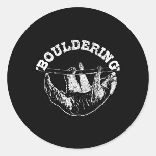 Bouldering Faultier Lustiges Klettern Kletterer Bo Runder Aufkleber