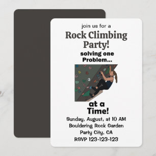 Bouldering-Kletterer löst Problem Felsenklettern  Einladung