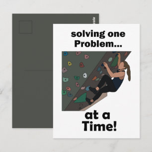 Bouldering-Problemlöser Kletterparty Postkarte