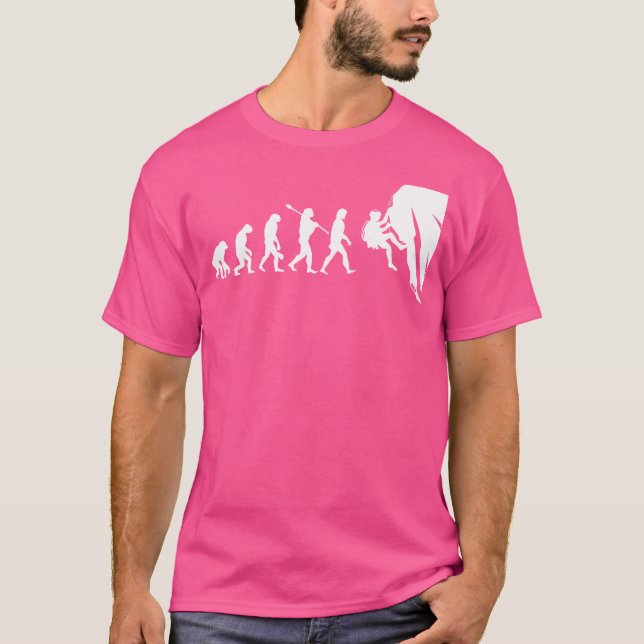Bouldering Rock Climbing Evolution Wandern im Frei T-Shirt (Vorderseite)