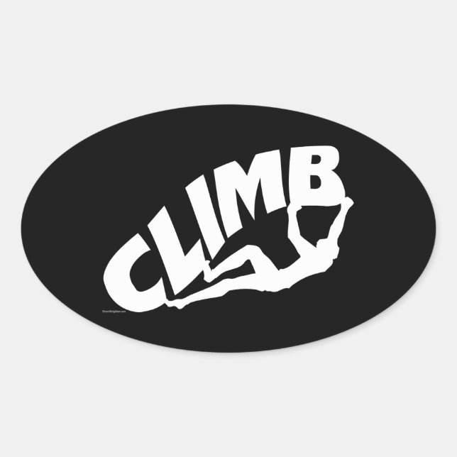 Bouldering Rock Climbing Ovaler Aufkleber (Vorderseite)