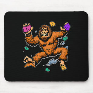 Bouldering Sasquatch Bergsteiger Bigfoot Fels Mousepad