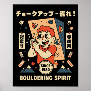 Bouldering Spirit Kletterabenteuer Poster
