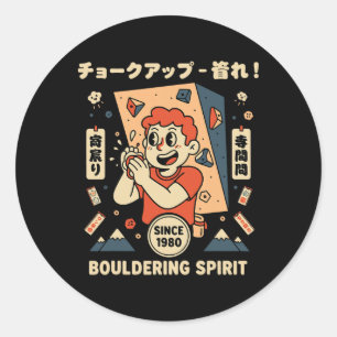 Bouldering Spirit Kletterabenteuer Runder Aufkleber