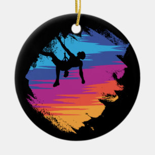 Bouldering - Störendes Retro Rock Climbing Keramik Ornament