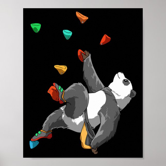 Bouldering- und Rock Climbing-Panda  Poster (Vorne)