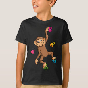 Boulderkletterer Free Climber Affe kleiner Felsen T-Shirt