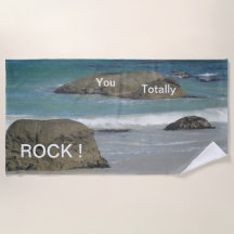 Boulders Beach Cust. Funny Text Beach Handtuch
