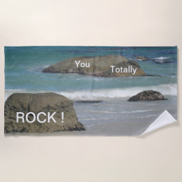 Boulders Beach Cust. Funny Text Beach Handtuch