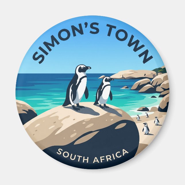 Boulders Beach Pinguine Südafrika Magnet (Vorne)