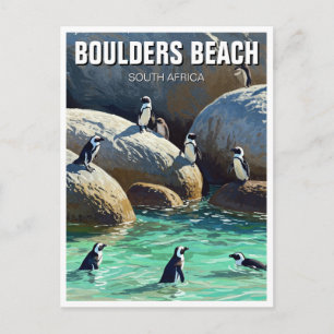 Boulders Beach Pinguine Südafrika Reise Postkarte
