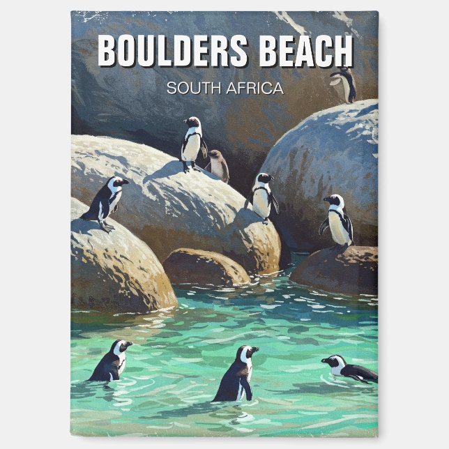 Boulders Beach Pinguine Südafrika Reisen Magnet (Vorderseite)