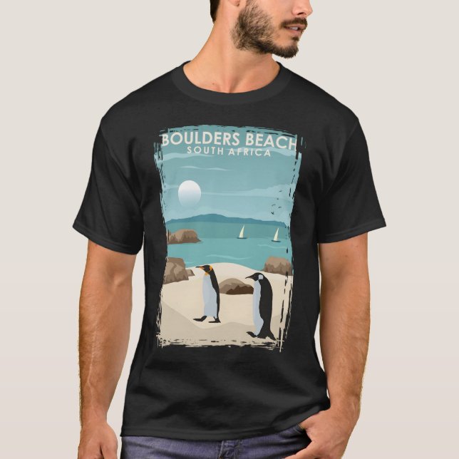 Boulders Beach South Africa Pinguin Beach Poster A T-Shirt (Vorderseite)
