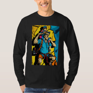 Boulderwand-Kletter-Enthusiasten Retro Indoor T-Shirt
