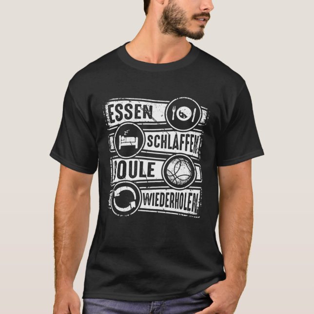 Boule Essen Sleep Repeat Petanque Boules T-Shirt (Vorderseite)