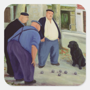 Boules-Spieler Quadratischer Aufkleber