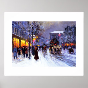 Boulevard de la Madeleine, Winter. Fine Art Poster