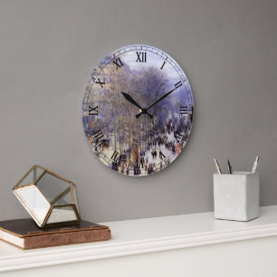 Boulevard des Capucines von Claude Monet, Fine Art Große Wanduhr