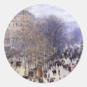 Boulevard des Capucines von Claude Monet, Fine Art Runder Aufkleber