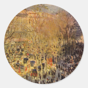 Boulevard des Capucines von Claude Monet, Fine Art Runder Aufkleber
