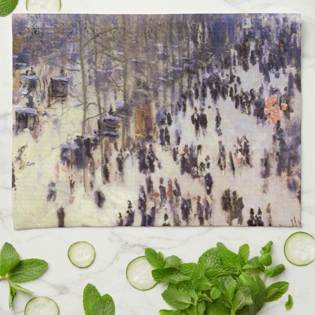 Boulevard des Capucines von Claude Monet Küchentuch (Gefaltet)