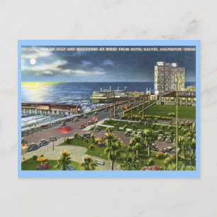 Boulevard, Galveston, Texas Vintage Postkarte