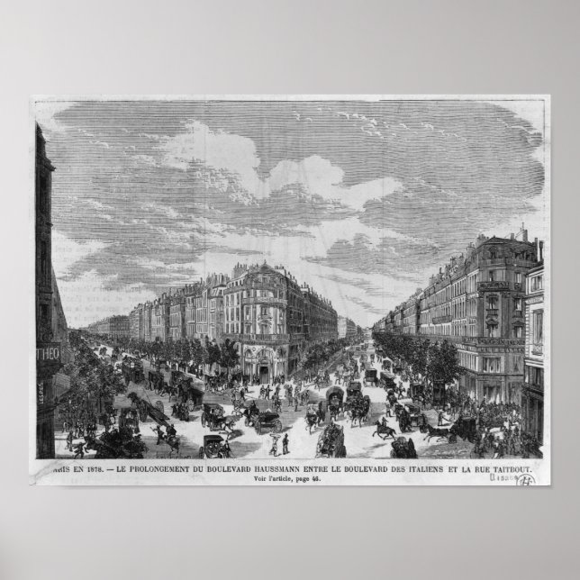 Boulevard Haussmann erstreckt sich zwischen Poster (Vorne)