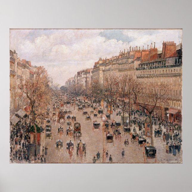 Boulevard Monmartre in Paris - Camille Pissarro Poster (Vorne)
