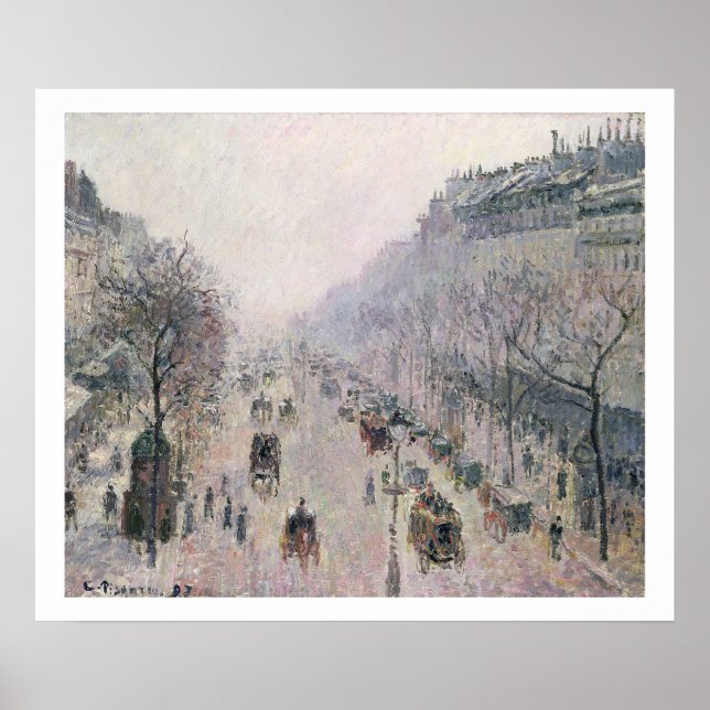 Boulevard Montmartre, 1897 (Öl auf Leinwand) Poster (Vorne)