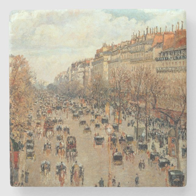 Boulevard Montmartre-Eremitage Camille Pissarro Steinuntersetzer (Vorderseite)