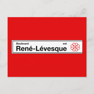 Boulevard Rene-Levesque, Montreal Street Sign Postkarte