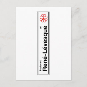 Boulevard Rene-Levesque, Montreal Street Sign Postkarte