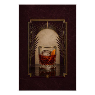 Boulevardier Art Deco Poster   Bar Kunst