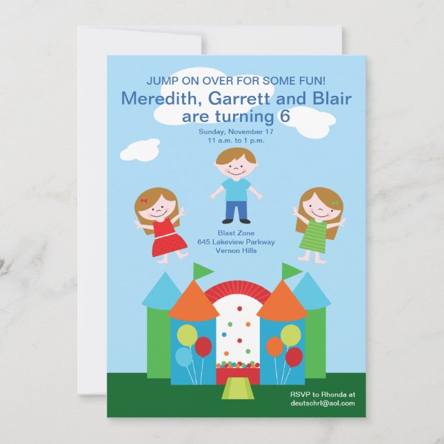 Bounce-Haus Einladung (Vorderseite)