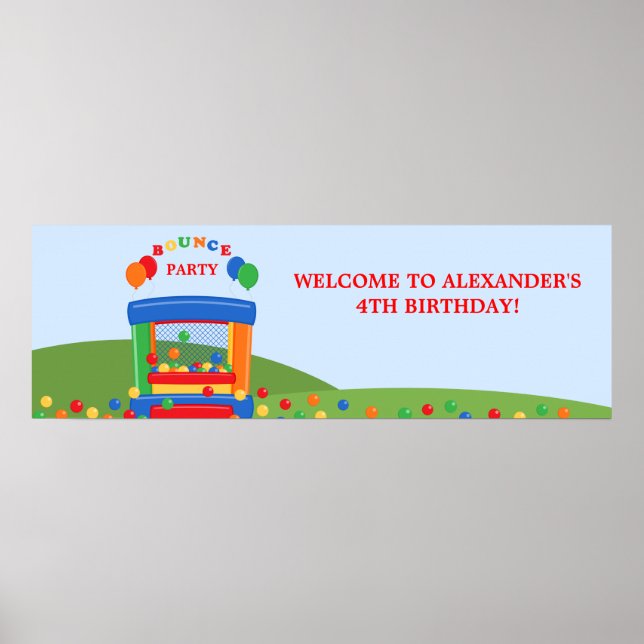 Bounce House Birthday Party Banner Poster (Vorne)