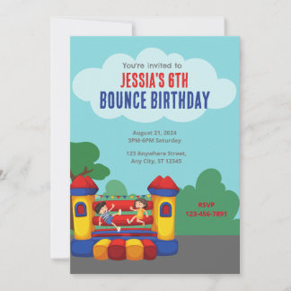 Bounce House Birthday Party Einladung