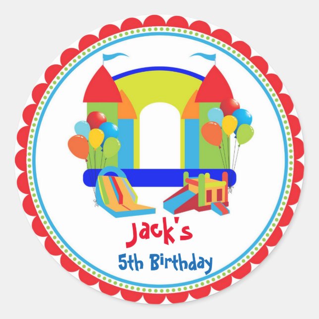 Bounce House Birthday Stickers (Vorderseite)