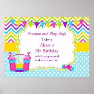 Bounce House Bouncy Castle Birthday Girl Poster