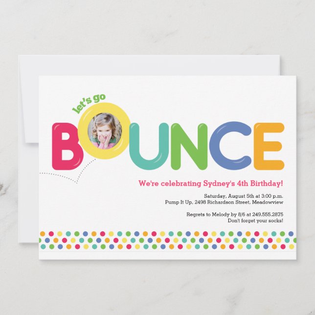 Bounce House Einladung Foto Card Multi (Vorderseite)