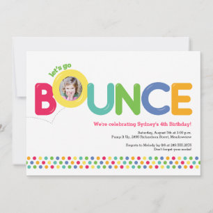 Bounce House Einladung Foto Card Multi