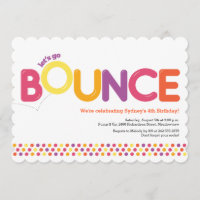Bounce House Einladung Geburtstag Pink & Orange