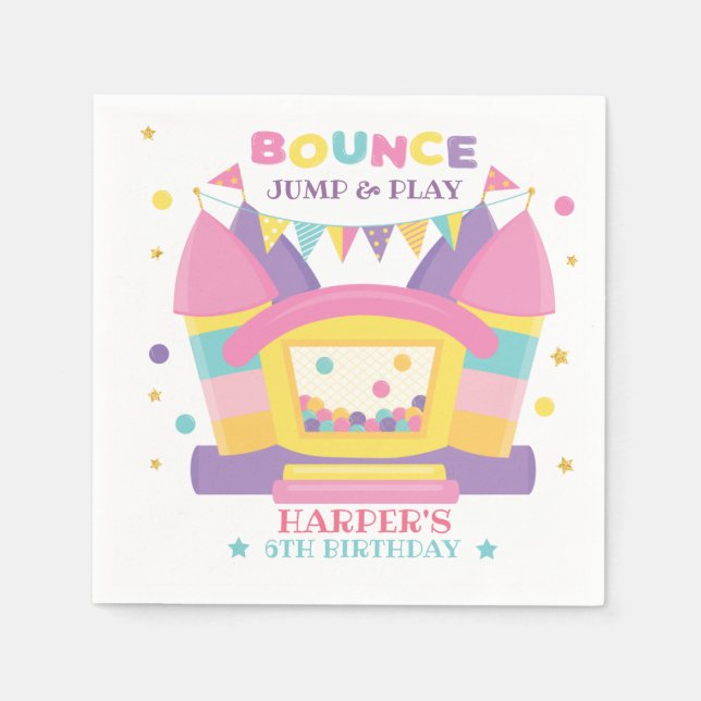 Bounce House Geburtstag Serviette (Vorderseite)