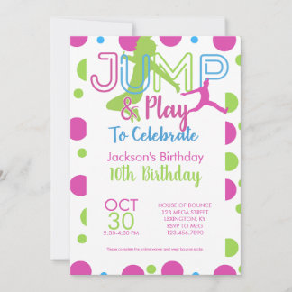 Bounce House Jump Party Trampolin Park Geburtstag Einladung