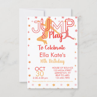Bounce House Jump Party Trampolin Park Geburtstag Einladung