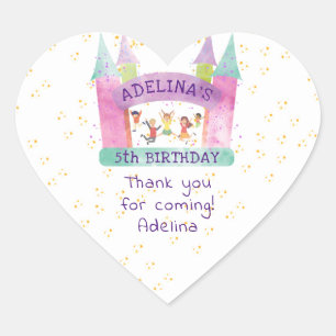 Bounce House Jump Play Gymnastik Kindergeburtstag Herz-Aufkleber