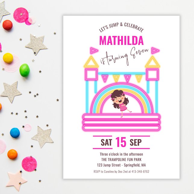 Bounce House Jump Trampolin Kindergeburtstag Digit Einladung (Von Creator hochgeladen)