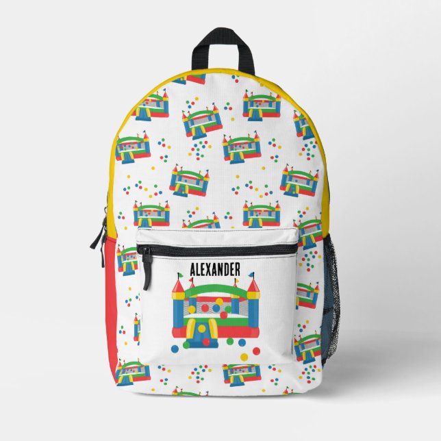 Bounce House Jumping Castle Ball Niedliches Muster Bedruckter Rucksack (Vorderseite)