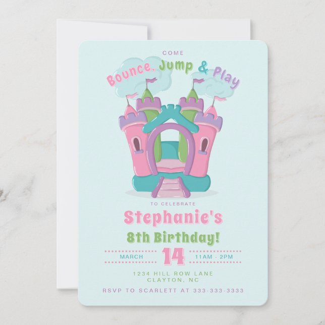 Bounce House Party Einladung (Vorderseite)
